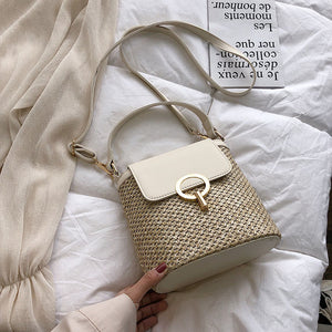 NEW Small Straw Bucket Bags For Women 2020 Summer Crossbody Bags Lady Travel Purses and Handbags Female Shoulder Messenger Bag