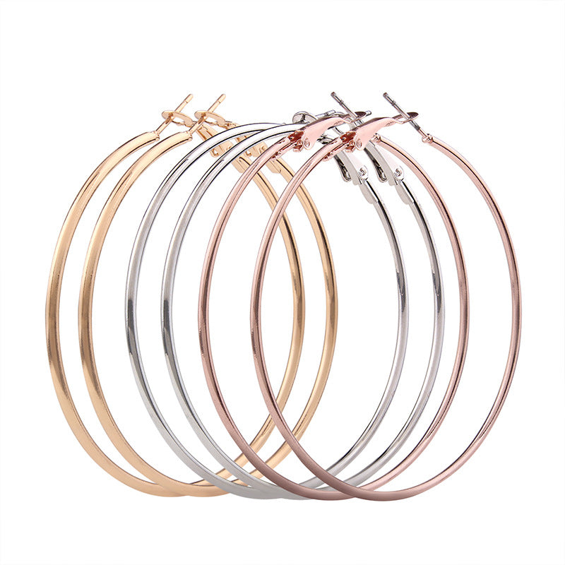 Fashion Big Hoop Earrings 2019 Hot Sale Geometric Statement Earring For Women Hypoallergenic Gold Silver Round Ear Rings Jewelry