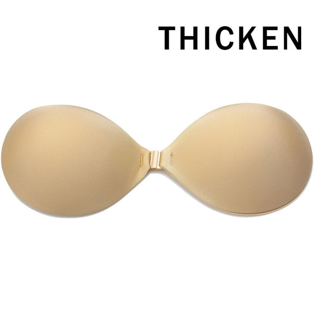 Silicone Strapless Sticky Bra for Women – Backless Front Buckle Stick-On  Seamless Bra 