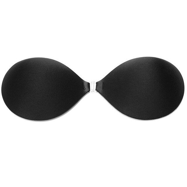 FOCUSSEXY Self Adhesive Silicone Bra Reusable Washable Invisible Bra  Strapless Backless Sexy Push up Bra Black at  Women's Clothing store