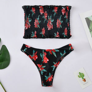 Floral print Bikini Set Women 2020 Sunflower Two-Pieces swimming suits swimwear strapless push up swimsuit sxey Beach wear