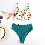 Load image into Gallery viewer, Floral print Bikini Set Women 2020 Sunflower Two-Pieces swimming suits swimwear strapless push up swimsuit sxey Beach wear
