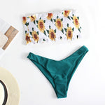 Load image into Gallery viewer, Floral print Bikini Set Women 2020 Sunflower Two-Pieces swimming suits swimwear strapless push up swimsuit sxey Beach wear
