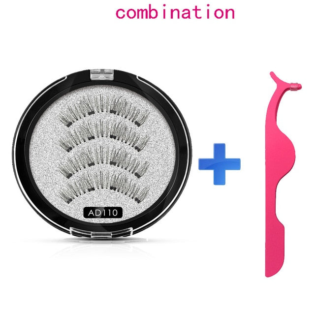 MB Magnetic eyelashes with 4 magnets Mink eyelashes natural long with applicator faux cils magnetique False Lashes extension