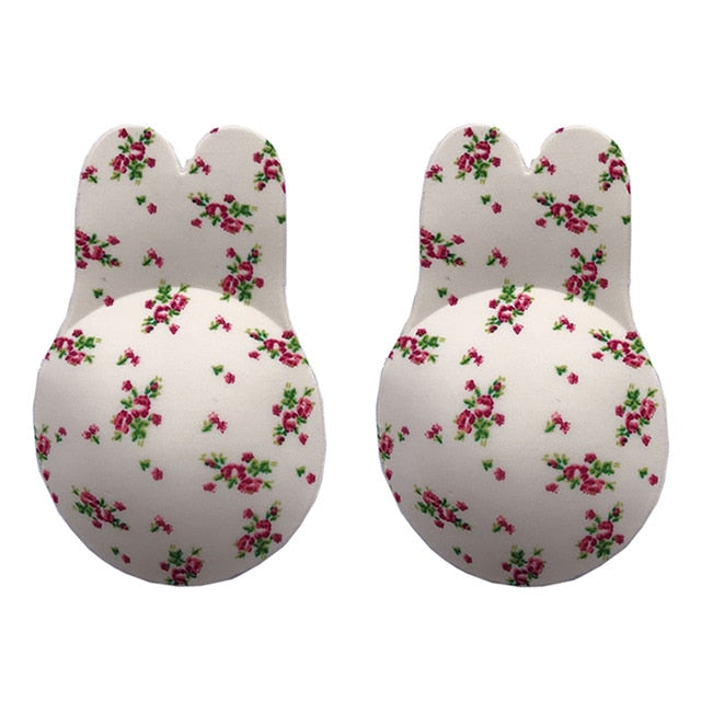 1 Pair Silicone Adhesive Women Invisible Push Up Bras Nipple Cover Breast Pasties Reusable Lift Up Tape Rabbit Bra Strapless Bra