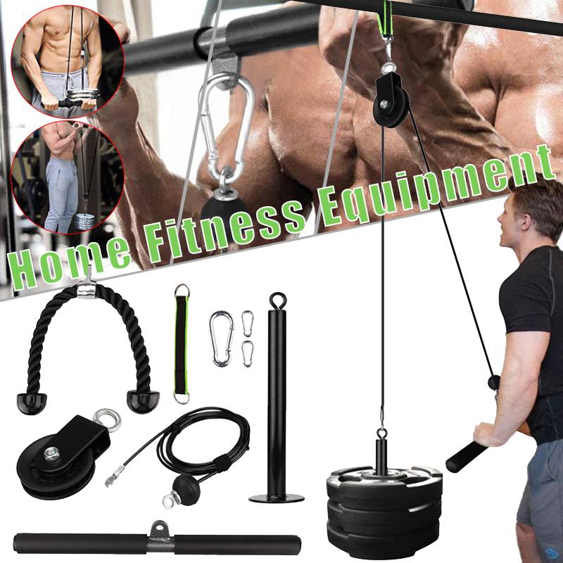 Fitness DIY Pulley Cable Machine Attachment System Arm Biceps Triceps Blaster Hand Strength Trainning Home Gym Workout Equipment