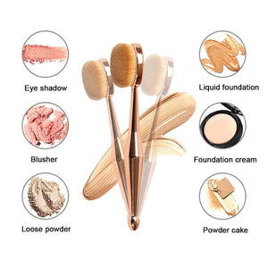 1pc Portable Golden Makeup Brush Foundation Cream Blush Concealer Brush Soft Oval Toothbrush Professional Makeup Tool