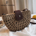 Load image into Gallery viewer, Hand-woven Solid Color Women Straw Bag Ladies Small Shoulder Bags Bohemia Beach Bag Crossbody Bags Travel Handbag Tote
