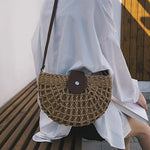 Load image into Gallery viewer, Hand-woven Solid Color Women Straw Bag Ladies Small Shoulder Bags Bohemia Beach Bag Crossbody Bags Travel Handbag Tote
